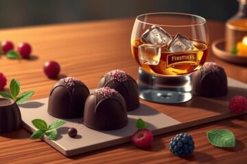 sobremesa com uísque e chocolate