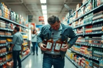 Homem preso ao tentar furtar 6 garrafas de whisky no supermercado